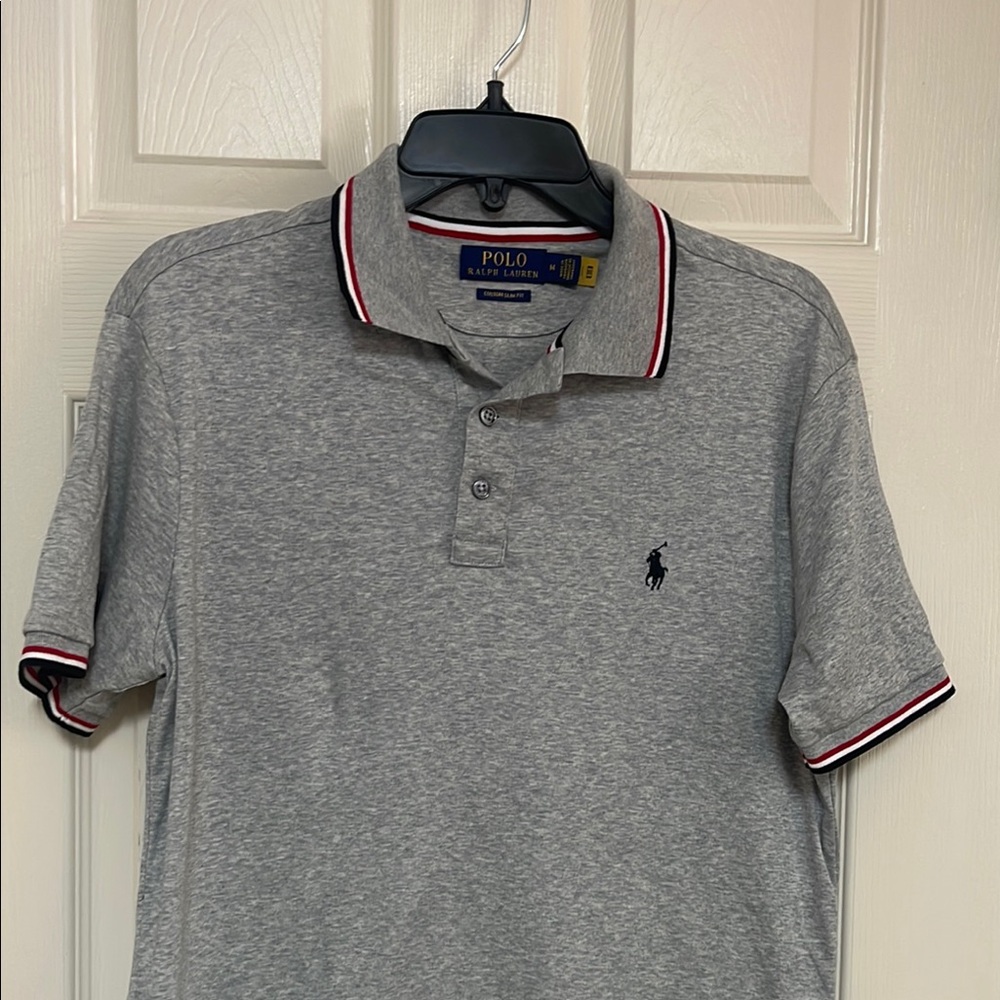 Polo by Ralph Lauren Gray Classic Polo Shirt custom slim fit - Picture 3 of 11